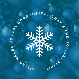 Christmas ornaments with message of giving and holiday spirit